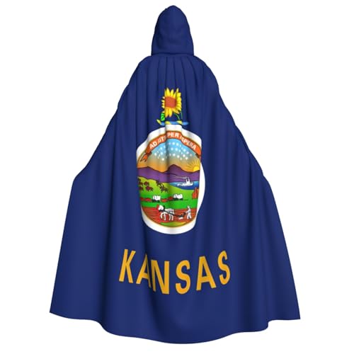 Longzehao Unisex-Kapuzenumhang mit Kansas-Staatsflaggen-Druck, für Erwachsene, Dekoration, Cosplay-Kostüme, Halloween-Kapuzenmantel Longzehao Unisex-Kapuzenumhang mit Kansas-Staatsflaggen-Druck, für Erwachsene, Dekoration, Cosplay-Kostüme, Halloween-Kapuzenmantel von Longzehao