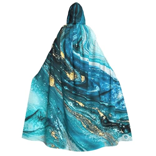 Longzehao Unisex Kapuzenumhang mit Kapuze, Türkis, Blau, Gold, Marmor-Druck, Dekoration, Cosplay-Kostüme, Halloween-Kapuzenmantel Longzehao Unisex Kapuzenumhang mit Kapuze, Türkis, Blau, Gold, Marmor-Druck, Dekoration, Cosplay-Kostüme, Halloween-Kapuzenmantel von Longzehao