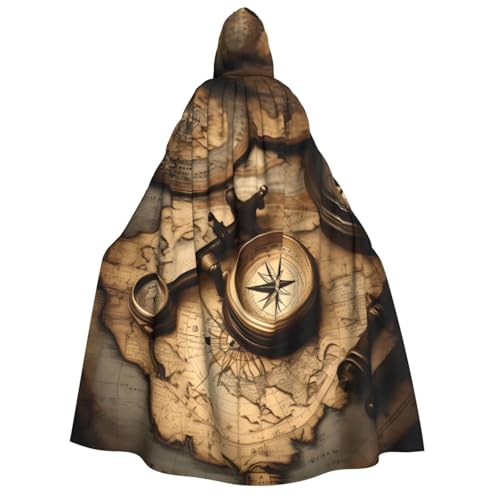 Longzehao Unisex-Kapuzenumhang mit Kompass und alter Weltkarte, für Erwachsene, Dekoration, Umhang, Cosplay-Kostüme, Halloween-Kapuzenmantel Longzehao Unisex-Kapuzenumhang mit Kompass und alter Weltkarte, für Erwachsene, Dekoration, Umhang, Cosplay-Kostüme, Halloween-Kapuzenmantel von Longzehao