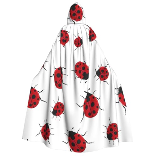 Longzehao Unisex-Kapuzenumhang mit Marienkäfer-Aufdruck, Dekoration, Umhang, Cosplay-Kostüme, Halloween-Kapuzenmantel von Longzehao