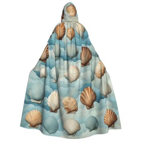 Longzehao Unisex-Kapuzenumhang mit Muschel-Druck, Dekoration, Cosplay-Kostüme, Halloween-Kapuzenmantel Longzehao Unisex-Kapuzenumhang mit Muschel-Druck, Dekoration, Cosplay-Kostüme, Halloween-Kapuzenmantel von Longzehao