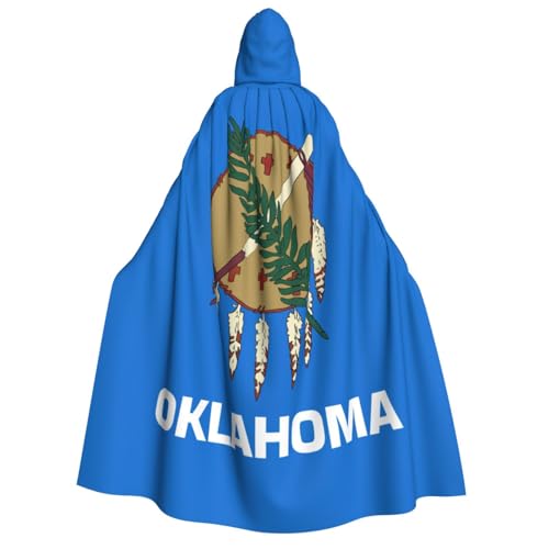 Longzehao Unisex Kapuzenumhang mit Oklahoma-Staatsflagge, Dekoration, Umhang, Cosplay-Kostüme, Halloween-Kapuzenmantel von Longzehao