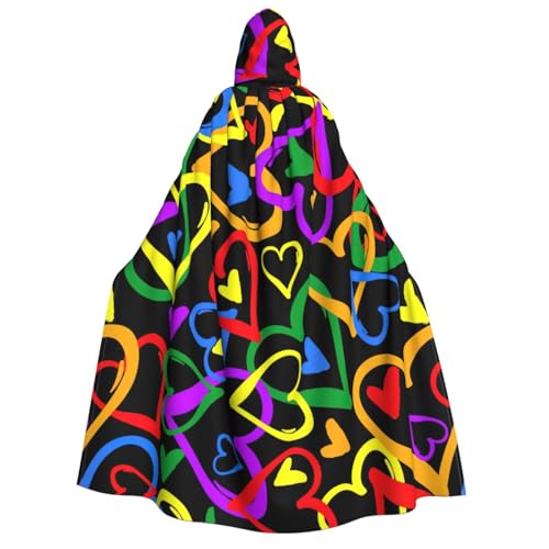 Longzehao Unisex-Kapuzenumhang mit Regenbogen-Druck, für Erwachsene, Dekoration, Cosplay-Kostüme, Halloween-Kapuzenmantel Longzehao Unisex-Kapuzenumhang mit Regenbogen-Druck, für Erwachsene, Dekoration, Cosplay-Kostüme, Halloween-Kapuzenmantel von Longzehao