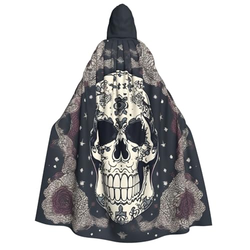 Longzehao Unisex-Kapuzenumhang mit Totenkopf-Motiv und Blumendruck, für Erwachsene, Dekoration, Cosplay-Kostüme, Halloween-Kapuzenmantel Longzehao Unisex-Kapuzenumhang mit Totenkopf-Motiv und Blumendruck, für Erwachsene, Dekoration, Cosplay-Kostüme, Halloween-Kapuzenmantel von Longzehao