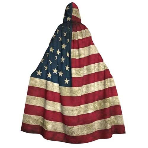 Longzehao Unisex Kapuzenumhang mit amerikanischer Flagge, dekorativer Umhang, Cosplay-Kostüme, Halloween-Kapuzenmantel Longzehao Unisex Kapuzenumhang mit amerikanischer Flagge, dekorativer Umhang, Cosplay-Kostüme, Halloween-Kapuzenmantel von Longzehao