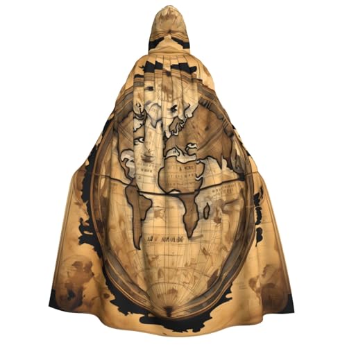 Longzehao Unisex Kapuzenumhang mit antiker Karte, Weltkugel-Druck, Dekoration, Umhang, Cosplay-Kostüme, Halloween-Kapuzenmantel Longzehao Unisex Kapuzenumhang mit antiker Karte, Weltkugel-Druck, Dekoration, Umhang, Cosplay-Kostüme, Halloween-Kapuzenmantel von Longzehao