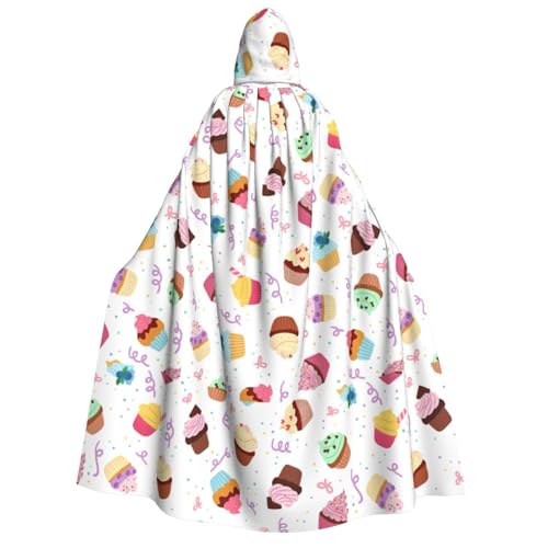 Longzehao Unisex-Kapuzenumhang mit köstlichem Cupcake-Aufdruck, für Erwachsene, Dekoration, Cosplay-Kostüme, Halloween-Kapuzenmantel Longzehao Unisex-Kapuzenumhang mit köstlichem Cupcake-Aufdruck, für Erwachsene, Dekoration, Cosplay-Kostüme, Halloween-Kapuzenmantel von Longzehao