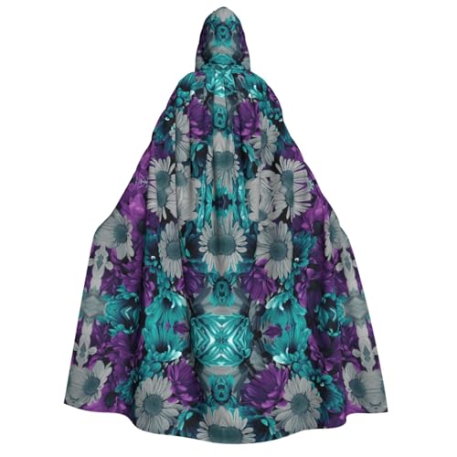 Longzehao Unisex-Kapuzenumhang mit lila und blaugrünen Blumen, für Erwachsene, Dekoration, Cosplay-Kostüme, Halloween-Kapuzenmantel Longzehao Unisex-Kapuzenumhang mit lila und blaugrünen Blumen, für Erwachsene, Dekoration, Cosplay-Kostüme, Halloween-Kapuzenmantel von Longzehao
