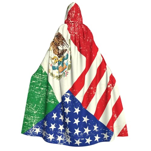 Longzehao Unisex Kapuzenumhang mit mexikanischer amerikanischer Flagge, Dekoration, Cosplay-Kostüme, Halloween-Kapuzenmantel Longzehao Unisex Kapuzenumhang mit mexikanischer amerikanischer Flagge, Dekoration, Cosplay-Kostüme, Halloween-Kapuzenmantel von Longzehao