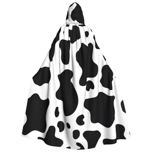 Longzehao Unisex Kapuzenumhang mit schwarzem und weißem Kuh-Druck, für Erwachsene, Dekoration, Cosplay-Kostüme, Halloween-Kapuzenmantel Longzehao Unisex Kapuzenumhang mit schwarzem und weißem Kuh-Druck, für Erwachsene, Dekoration, Cosplay-Kostüme, Halloween-Kapuzenmantel von Longzehao