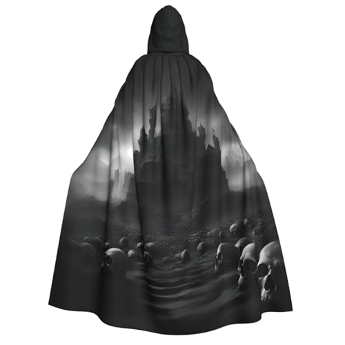 Longzehao Unisex-Kapuzenumhang mit schwarzem und weißem Totenkopf-Motiv, für Erwachsene, Dekoration, Cosplay-Kostüme, Halloween-Kapuzenmantel Longzehao Unisex-Kapuzenumhang mit schwarzem und weißem Totenkopf-Motiv, für Erwachsene, Dekoration, Cosplay-Kostüme, Halloween-Kapuzenmantel von Longzehao