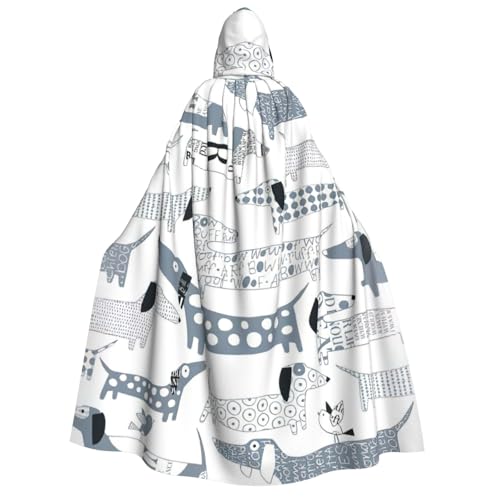 Longzehao Unisex Kapuzenumhang mit süßem Dackel-Motiv, für Erwachsene, Dekoration, Cosplay-Kostüme, Halloween-Kapuzenmantel von Longzehao