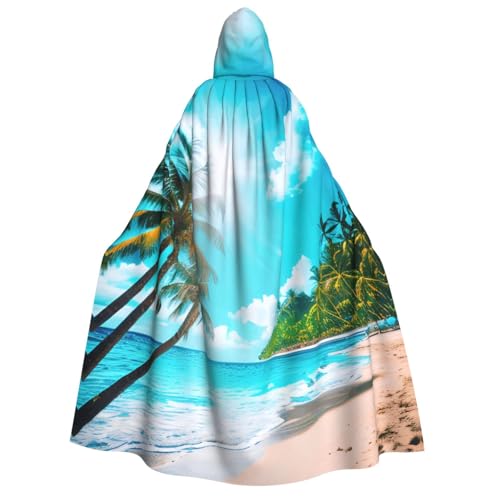 Longzehao Unisex Kapuzenumhang mit tropischem Ozean, Strandmotiv, für Erwachsene, Dekoration, Cosplay-Kostüme, Halloween-Kapuzenmantel Longzehao Unisex Kapuzenumhang mit tropischem Ozean, Strandmotiv, für Erwachsene, Dekoration, Cosplay-Kostüme, Halloween-Kapuzenmantel von Longzehao