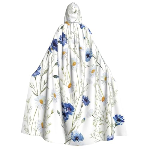 Longzehao Unisex-Kapuzenumhang mit wilden Blumen und Kornblumen, Gänseblümchen, bedruckt, Dekoration, Umhang, Cosplay-Kostüme, Halloween-Kapuzenmantel Longzehao Unisex-Kapuzenumhang mit wilden Blumen und Kornblumen, Gänseblümchen, bedruckt, Dekoration, Umhang, Cosplay-Kostüme, Halloween-Kapuzenmantel von Longzehao