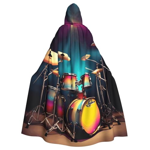 Longzehao Unisex Roben Capes Adult Cool Drums Set Print Hooded Cloak for Cosplay Halloween Carnival Costumes Longzehao Unisex Roben Capes Adult Cool Drums Set Print Hooded Cloak for Cosplay Halloween Carnival Costumes von Longzehao