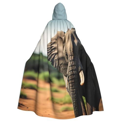 Longzehao Unisex Roben Capes Erwachsene Afrikanischer Elefant Print Kapuzenumhang für Cosplay Halloween Karneval Kostüme Longzehao Unisex Roben Capes Erwachsene Afrikanischer Elefant Print Kapuzenumhang für Cosplay Halloween Karneval Kostüme von Longzehao