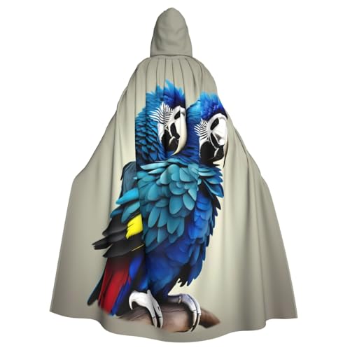 Longzehao Unisex Roben Capes Erwachsene Blau Papagei Umarmung Druck Kapuzenumhang für Cosplay Halloween Karneval Kostüme Longzehao Unisex Roben Capes Erwachsene Blau Papagei Umarmung Druck Kapuzenumhang für Cosplay Halloween Karneval Kostüme von Longzehao