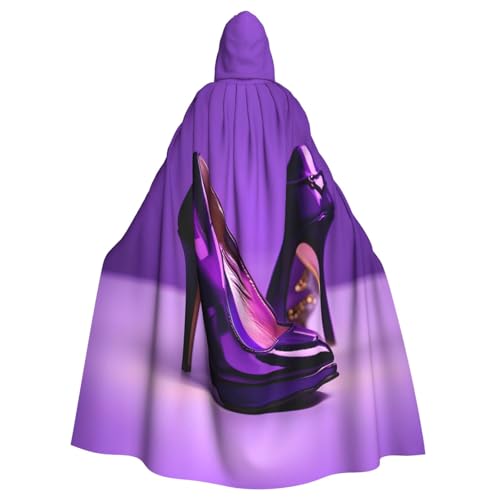 Longzehao Unisex Roben Capes Erwachsene Elegant Lila High Heels mit Lippenstift Print Kapuzenumhang für Cosplay Halloween Karneval Kostüme Longzehao Unisex Roben Capes Erwachsene Elegant Lila High Heels mit Lippenstift Print Kapuzenumhang für Cosplay Halloween Karneval Kostüme von Longzehao