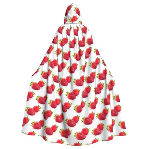 Longzehao Unisex Roben Capes Erwachsene Erdbeerdruck Kapuzenumhang für Cosplay Halloween Karneval Kostüme Longzehao Unisex Roben Capes Erwachsene Erdbeerdruck Kapuzenumhang für Cosplay Halloween Karneval Kostüme von Longzehao