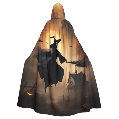 Longzehao Unisex Roben Capes Erwachsene Halloween Hexe Fliegend 2 Druck Kapuzenumhang für Cosplay Halloween Karneval Kostüme Longzehao Unisex Roben Capes Erwachsene Halloween Hexe Fliegend 2 Druck Kapuzenumhang für Cosplay Halloween Karneval Kostüme von Longzehao