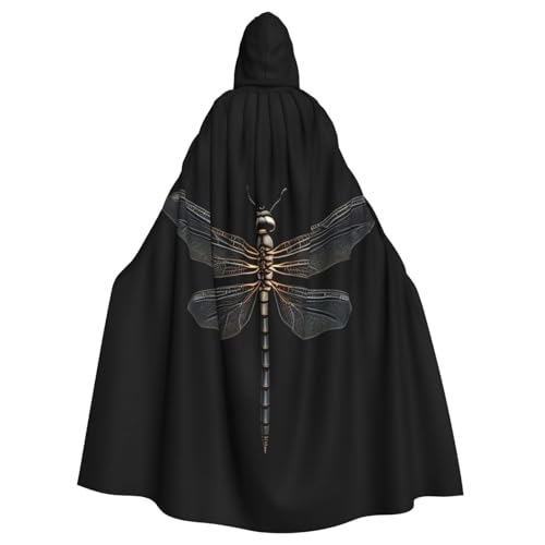 Longzehao Unisex Roben Capes Erwachsene Libelle Schwarz Druck Kapuzenumhang für Cosplay Halloween Karneval Kostüme Longzehao Unisex Roben Capes Erwachsene Libelle Schwarz Druck Kapuzenumhang für Cosplay Halloween Karneval Kostüme von Longzehao
