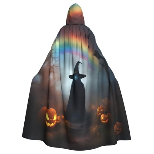 Longzehao Unisex Roben Capes Erwachsene Regenbogen Halloween Geist Hexenhut Spinnen Druck Kapuzenumhang für Cosplay Halloween Karneval Kostüme Longzehao Unisex Roben Capes Erwachsene Regenbogen Halloween Geist Hexenhut Spinnen Druck Kapuzenumhang für Cosplay Halloween Karneval Kostüme von Longzehao