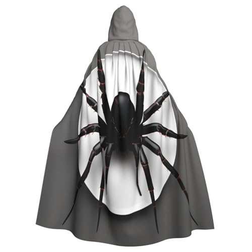 Longzehao Unisex Roben Capes Erwachsene Schwarz Spinne Druck Kapuzenumhang für Cosplay Halloween Karneval Kostüme Longzehao Unisex Roben Capes Erwachsene Schwarz Spinne Druck Kapuzenumhang für Cosplay Halloween Karneval Kostüme von Longzehao