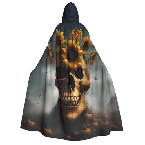 Longzehao Unisex-Sonnenblumen-Halloween-Totenkopf-Aufdruck, Kapuzenumhang, Dekoration, Umhang, Cosplay-Kostüme, Halloween-Kapuzenmantel Longzehao Unisex-Sonnenblumen-Halloween-Totenkopf-Aufdruck, Kapuzenumhang, Dekoration, Umhang, Cosplay-Kostüme, Halloween-Kapuzenmantel von Longzehao