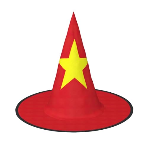 Longzehao Vietnamesische Flagge Druck Halloween Kostüm Hexenhut Erwachsene Cosplay Karneval Party Kostüm Zubehör Longzehao Vietnamesische Flagge Druck Halloween Kostüm Hexenhut Erwachsene Cosplay Karneval Party Kostüm Zubehör von Longzehao