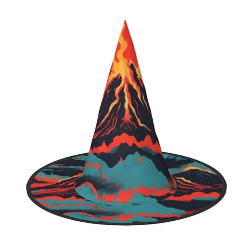 Longzehao Vulkandruck Halloween Kostüm Hexenhut Erwachsene Cosplay Karneval Party Kostüm Zubehör von Longzehao