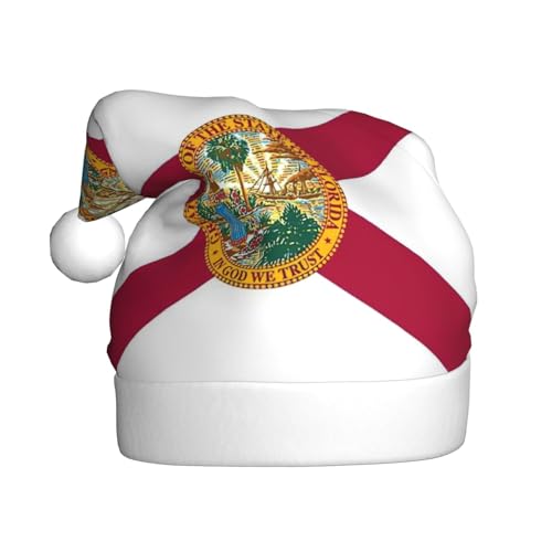 Longzehao Weihnachtsmütze für Erwachsene, Plüsch, dekorativ, Florida-Staatsflagge, Druck, Uni, Weihnachtsmannmütze für Weihnachtszubehör Longzehao Weihnachtsmütze für Erwachsene, Plüsch, dekorativ, Florida-Staatsflagge, Druck, Uni, Weihnachtsmannmütze für Weihnachtszubehör von Longzehao