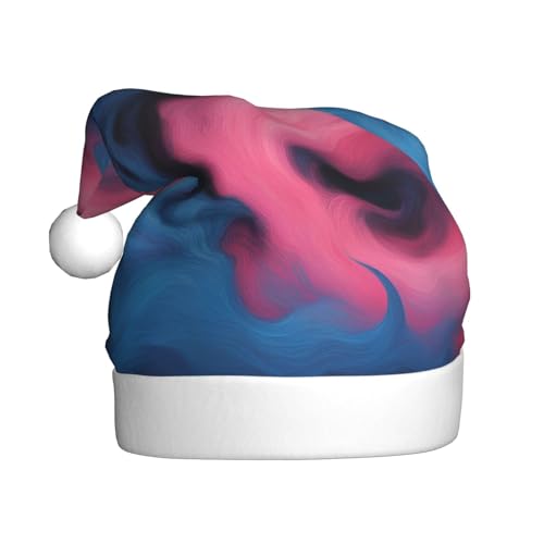 Longzehao Weihnachtsmütze für Erwachsene, Plüsch, dekorativ, blau und rosa, Feuerdruck, Uni, Weihnachtsmannmütze für Weihnachtszubehör Longzehao Weihnachtsmütze für Erwachsene, Plüsch, dekorativ, blau und rosa, Feuerdruck, Uni, Weihnachtsmannmütze für Weihnachtszubehör von Longzehao