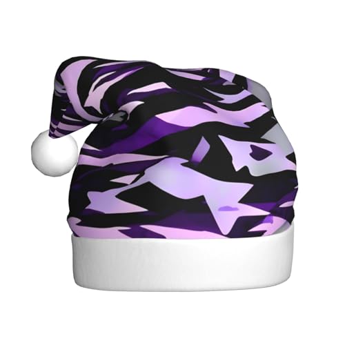 Longzehao Weihnachtsmütze für Erwachsene, amerikanisches Camouflage-Muster, lila bedruckt, Weihnachtsmannmütze, Uni, für Weihnachtszubehör Longzehao Weihnachtsmütze für Erwachsene, amerikanisches Camouflage-Muster, lila bedruckt, Weihnachtsmannmütze, Uni, für Weihnachtszubehör von Longzehao