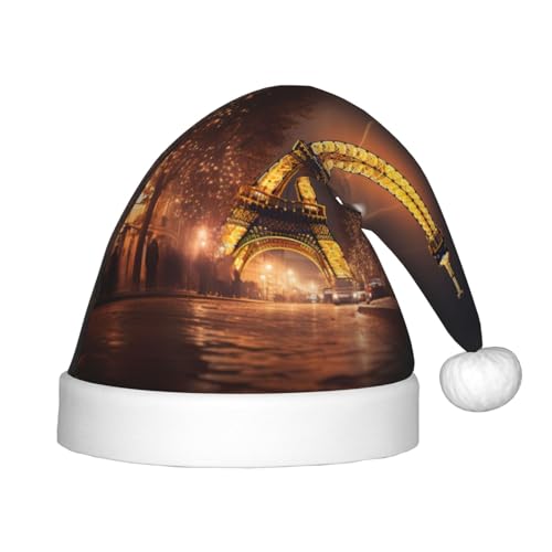Longzehao Weihnachtsmützen mit Eiffelturm-Aufdruck für Kinder mit Plüschfell, Weihnachtsmützen für Neujahrsparty Longzehao Weihnachtsmützen mit Eiffelturm-Aufdruck für Kinder mit Plüschfell, Weihnachtsmützen für Neujahrsparty von Longzehao