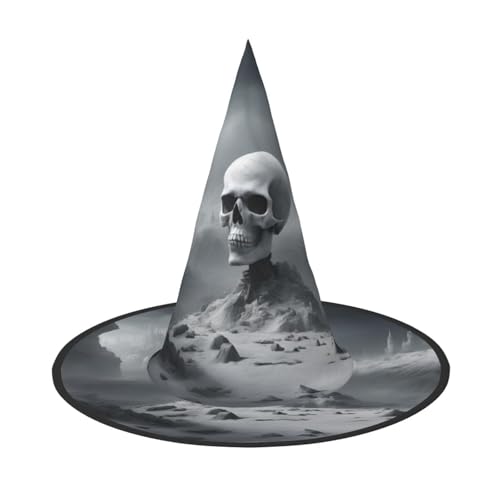 Longzehao Weißer Punk-Skull-Druck, Halloween-Kostüm, Hexenhut, Erwachsene, Cosplay, Karneval, Party, Kostümzubehör Longzehao Weißer Punk-Skull-Druck, Halloween-Kostüm, Hexenhut, Erwachsene, Cosplay, Karneval, Party, Kostümzubehör von Longzehao