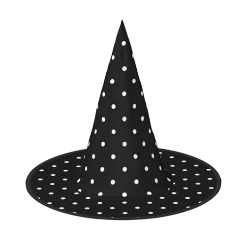 Longzehao Weißes Punktemuster-Druck, Halloween-Kostüm, Hexenhut, Erwachsene, Cosplay, Karneval, Party, Kostümzubehör Longzehao Weißes Punktemuster-Druck, Halloween-Kostüm, Hexenhut, Erwachsene, Cosplay, Karneval, Party, Kostümzubehör von Longzehao