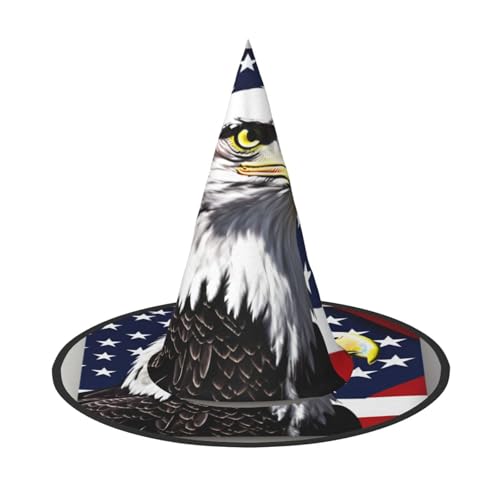 Longzehao Weißkopfseeadler Flagge Druck Halloween Kostüm Hexenhut Erwachsene Cosplay Karneval Party Kostüm Zubehör von Longzehao