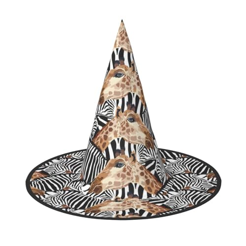 Longzehao Zebra und Giraffe Druck Halloween Kostüm Hexenhut Erwachsene Cosplay Karneval Party Kostüm Zubehör Longzehao Zebra und Giraffe Druck Halloween Kostüm Hexenhut Erwachsene Cosplay Karneval Party Kostüm Zubehör von Longzehao