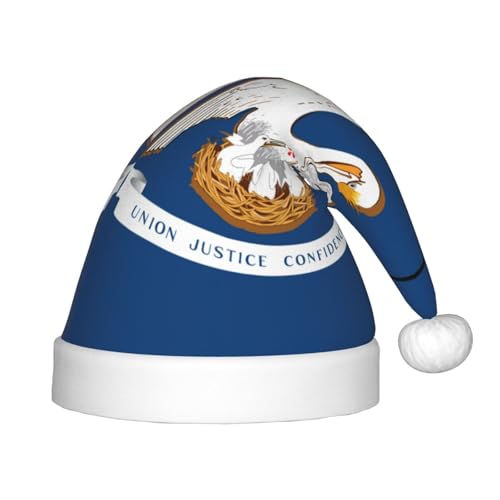 Louisiana State Flag Print Weihnachtsmütze für Kinder mit Plüschfell, Weihnachtsmütze für Neujahrsparty Louisiana State Flag Print Weihnachtsmütze für Kinder mit Plüschfell, Weihnachtsmütze für Neujahrsparty von Longzehao