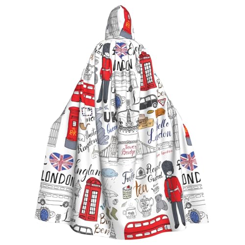 Unisex Bademäntel, Umhang für Erwachsene, "I Love London", Kapuzenumhang für Cosplay, Halloween, Karneval, Kostüme Unisex Bademäntel, Umhang für Erwachsene, "I Love London", Kapuzenumhang für Cosplay, Halloween, Karneval, Kostüme von Longzehao