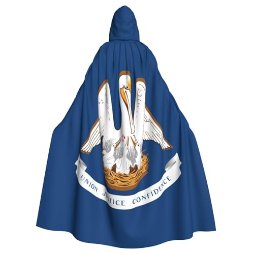 Unisex Bademäntel, Umhang für Erwachsene, Louisiana, Staatsflagge, Druck, Kapuzenumhang für Cosplay, Halloween, Karneval, Kostüme von Longzehao