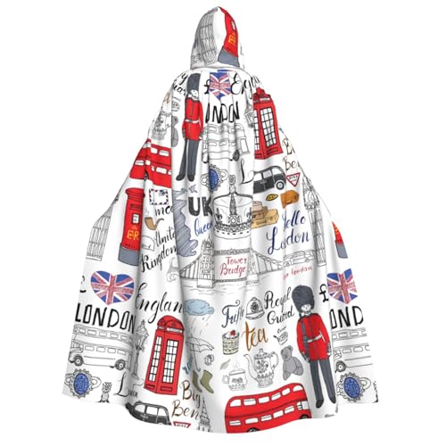 Unisex Kapuzenumhang mit Aufschrift "I Love London", für Erwachsene, Dekoration, Cosplay-Kostüme, Halloween-Kapuzenmantel Unisex Kapuzenumhang mit Aufschrift "I Love London", für Erwachsene, Dekoration, Cosplay-Kostüme, Halloween-Kapuzenmantel von Longzehao
