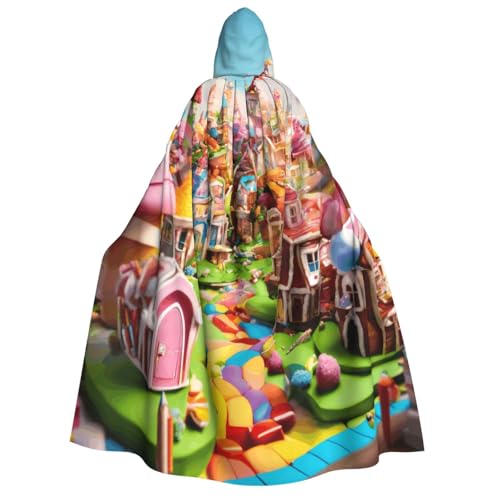 Unisex Kapuzenumhang mit Süßigkeitenland-Druck, Dekoration, Cosplay-Kostüme, Halloween-Kapuzenmantel Unisex Kapuzenumhang mit Süßigkeitenland-Druck, Dekoration, Cosplay-Kostüme, Halloween-Kapuzenmantel von Longzehao