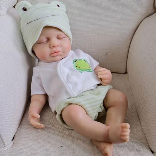 Lonian 12 Zoll Full Solid Silikon Puppe Lebensecht Reborn Schlafen Baby Realistische Neugeborenen Puppen, die wie Real Life Babies Aussehen (Grün) von Lonian