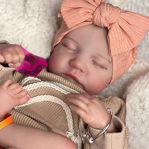 Lonian 18 Zoll Reborn Puppe weicher Körper realistische neugeborenes Baby Puppe Silikon Vinyl beschwert Körper Aussehen echte schlafende Puppe von Lonian