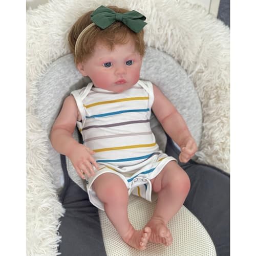 Lonian 19 Zoll 48 cm große wiedergeborene Babypuppen, realistische Babypuppe mit weichem Baumwollkörper, die echt Aussehen, lebensechte Frühchen-Babypuppen, weiches Babyspielzeug für Kinder (Meadow) von Lonian
