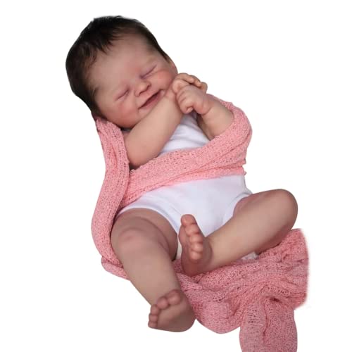 Lonian 19 Zoll 48 cm neugeborenes Babypuppe Reborn schlafendes Baby lebensechte weiche Haptik für Kinderspielzeuggeschenke von Lonian