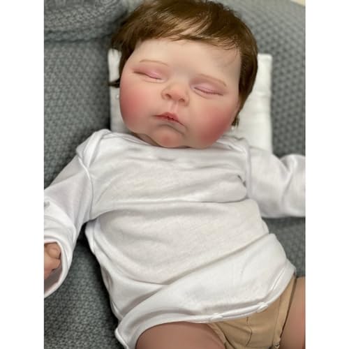 Lonian 19 Zoll 48 cm wiedergeborene Babypuppe, lebensechte schlafende Babypuppe, Kleinkindpuppenspielzeug (B) von Lonian