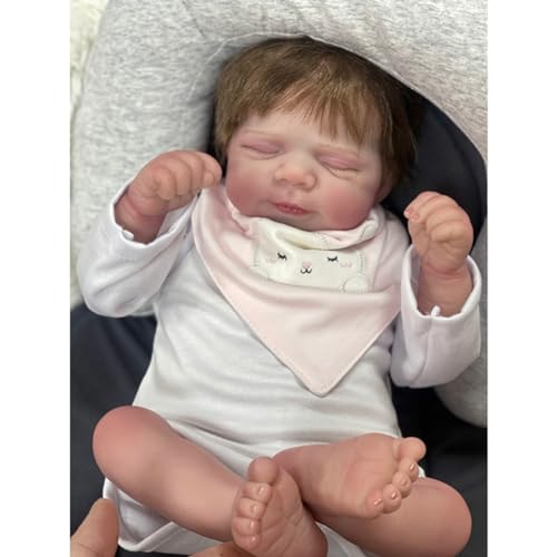 Lonian 19 Zoll 48 cm wiedergeborene Babypuppe, lebensechte schlafende Babypuppe, Kleinkindpuppenspielzeug (C) von Lonian