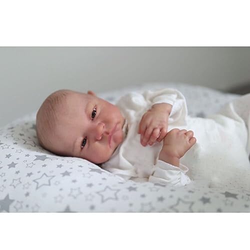 Lonian 19 Zoll 48 cm wiedergeborene Babypuppe mit handbemalten Haaren, Kleinkind-Puppenspielzeug (braune Augen) von Lonian